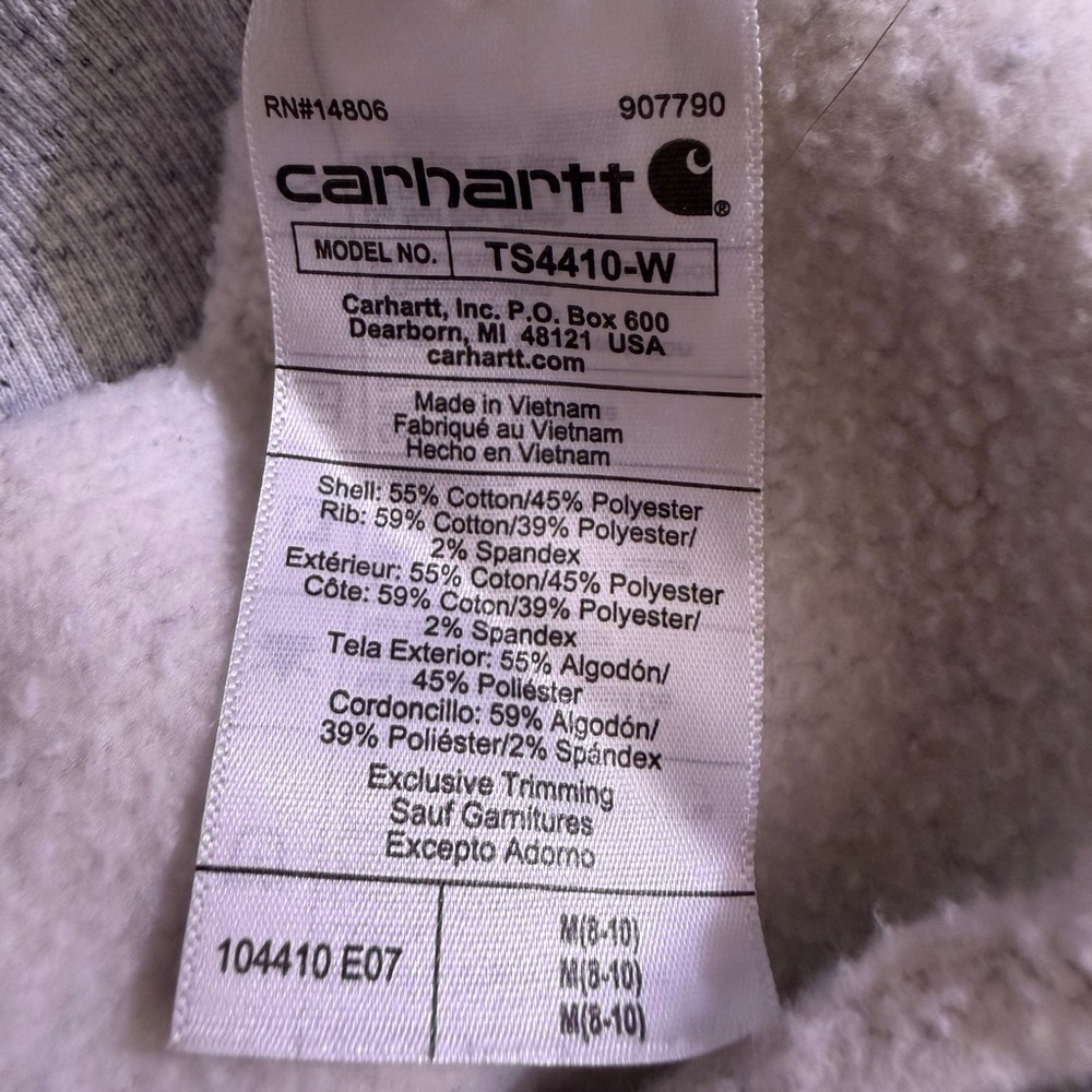 CARHARTT Gray Sweatshirt Women's Long Sleeve Graphic 104410 E07 Size Medium - Picture 6 of 6
